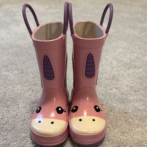 Pink Unicorn Rain Boots (Toddler 6C)